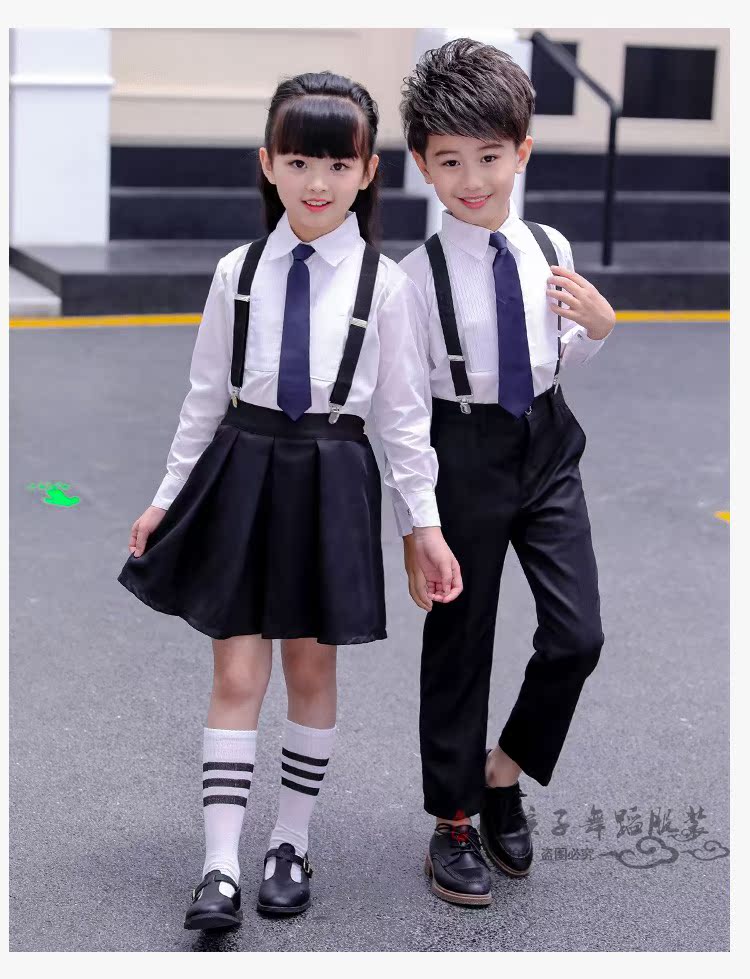 Trang phục trẻ em mẫu giáo tốt nghiệp mặc trình diễn bib trường tiểu học hợp xướng nam và nữ trình diễn trang phục mùa hè trang phục biểu diễn đẹp