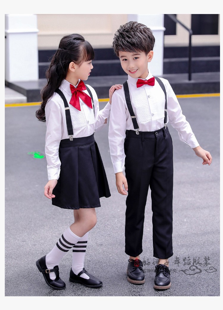 Trang phục trẻ em mẫu giáo tốt nghiệp mặc trình diễn bib trường tiểu học hợp xướng nam và nữ trình diễn trang phục mùa hè trang phục biểu diễn đẹp