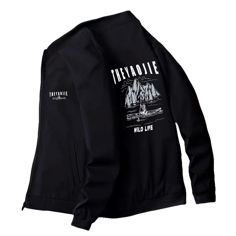 Spring and Autumn Loose Large Size Jacket Men's Baseball Uniform Fashionable Casual Versatile Plus-Size Top Handsome Printed Jacket