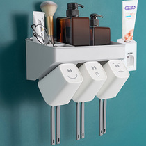 Suction wall toothbrush holder Wash suit Wall tooth cup holder Bathroom toothbrush cup tooth rack Storage rack Storage rack