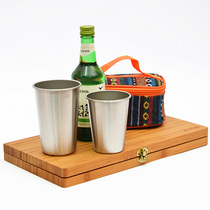 Outdoor camping portable coffee cup Cup Cup Cup 304 stainless steel cup beer glass barbecue hiking cold drink set Cup