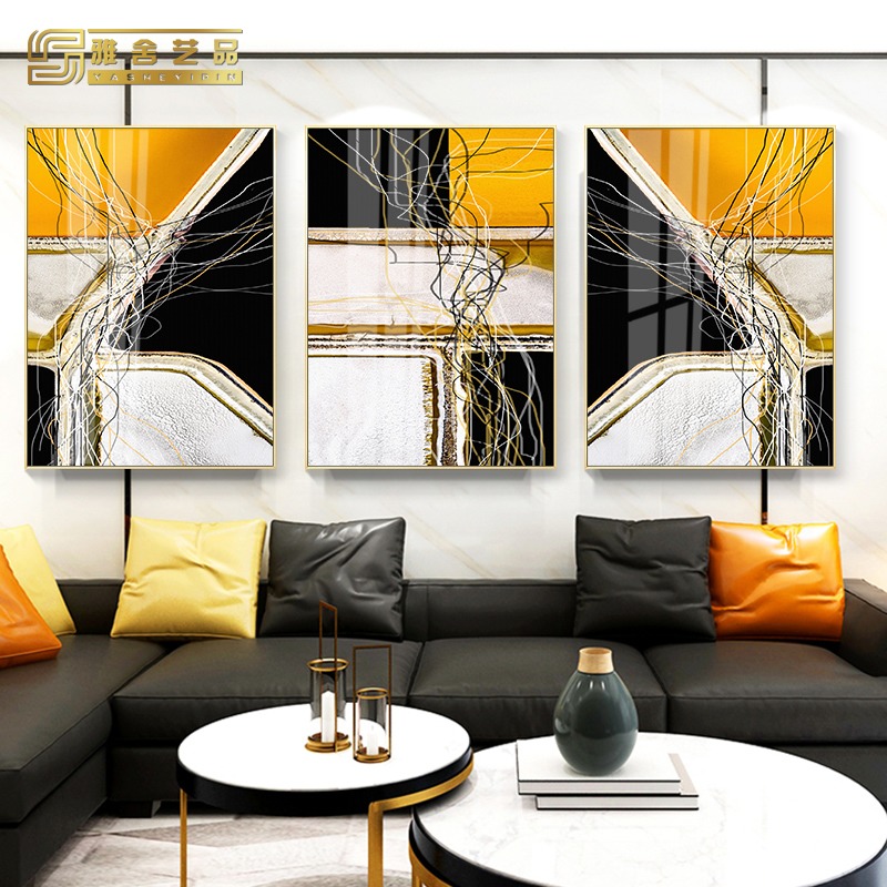 Modern minimalist crystal porcelain painting living room decorative painting triple sofa background wall urban modern fashion bedroom painting