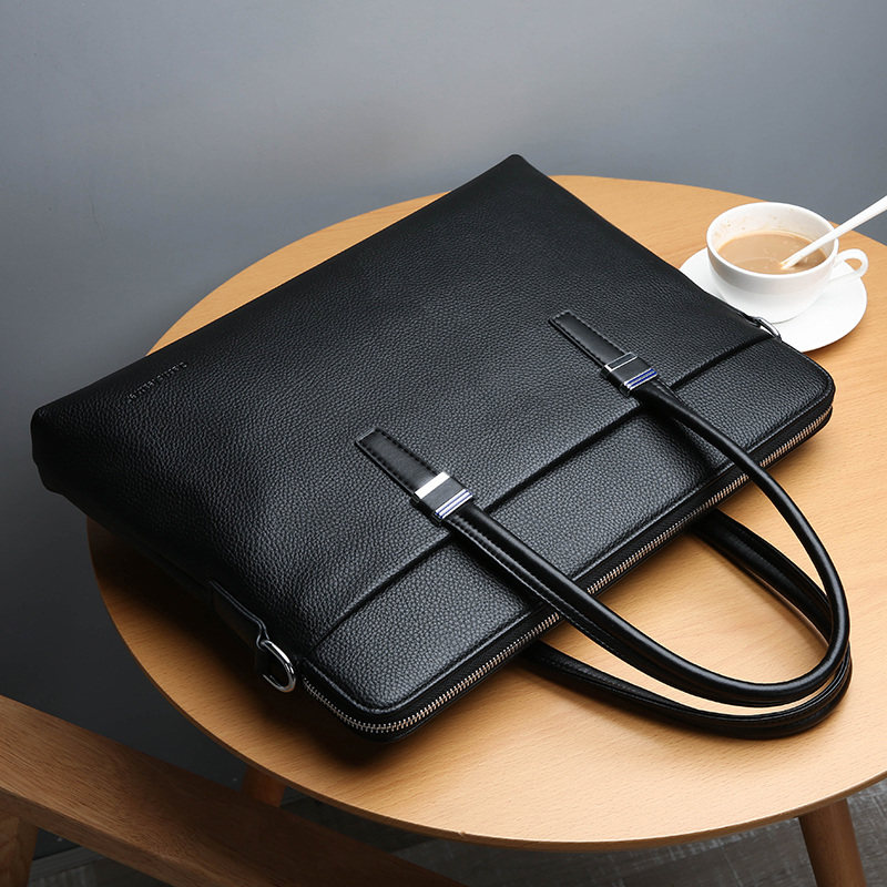 Briefcase custom logo company meeting notebook horizontal section waterproof lawyer civil servant large laptop bag