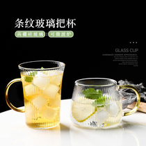 Vertical pattern glass household water Cup Cup Tea Cup Tropical Coffee Cup High Borosilicate Japanese Imperial Concubine Cup ins Wind