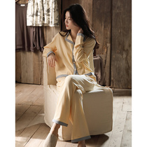 All because of you ~ simple and not simple pajamas female spring and autumn pure cotton thin long sleeves coloured outer wear suit