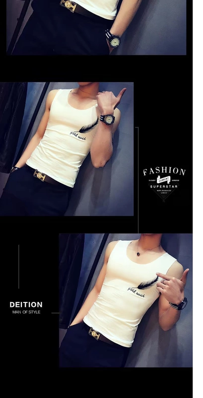 Áo vest mùa hè không thấm mồ hôi vest nam rộng vai thể thao chạm đáy áo sơ mi Hàn Quốc xu hướng áo thun không tay - Lót