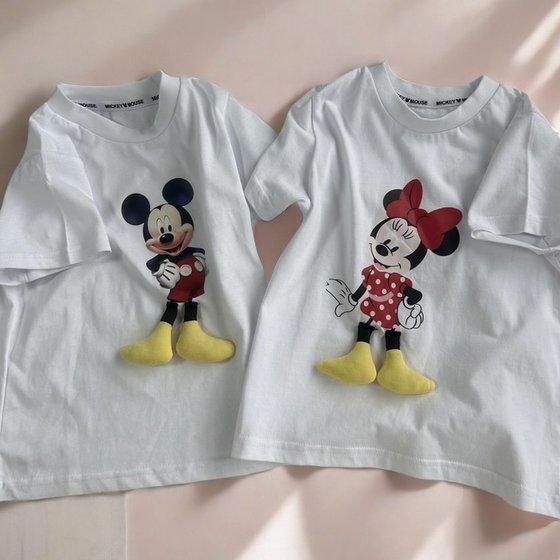 
110-170 size Di children's short-sleeved boys and girls summer cartoon printed parent-child round neck short-sleeved T-shirt