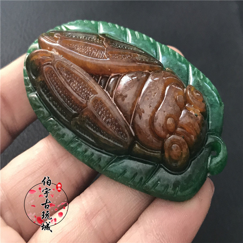 Antique jade antiques dry green old Jade high ancient jade pieces Jade Jade jade ornaments Jade Cicada pendant car pendant collection