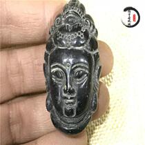 Ming and Qing antique jade antique Hongshan Culture Collection meteorite can attract magnet old Jade Buddha head ornaments