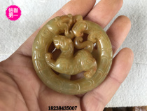 Antique Jade antique collection carved jade Jade hollow living room decoration decoration high ancient jade pendant Tiger card