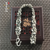Tibetan silver finger Zhuge Liang received Jiang Weimiao silver bracelet bracelet transfer antique play miscellaneous silver fashion