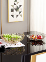 Light Extravagant Hollowed-out Fruit Containing Pan Upscale Prototype Interboard Table Swing Piece Metal Fruit Pan Fruit Pocket Living Room Home Decoration