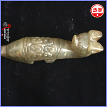 Antique Antique Miscellaneous Old Jade Xiuyu Pendant Handle Piece High Ancient Jade Warring States Old Ornament Props With Hook