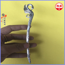 Mini antique play old retro hairpin Miao silver Tibetan silver hairpin silver hairpin phoenix hairpin exquisite head jewelry