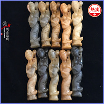 Antique Antique Miscellaneous Old Jade Xiuyu Pendant Handle Piece High Ancient Jade Warring States Old Ornament Pipa Beauty