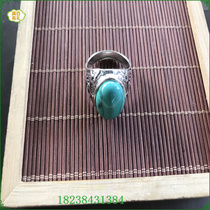 Hot turquoise Tibet Tibetan jewelry Nepal Tibetan silver inlaid turquoise ring mens and womens ring number