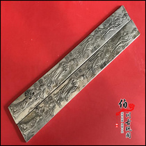 Old antique miscellaneous study four treasures white copper silver-plated calligraphy pure copper paperweight ruler antique ornaments four beauties