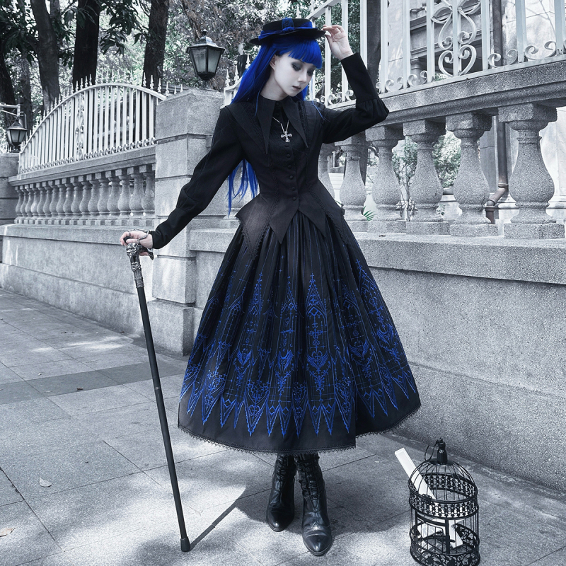 Elk Original [Dream Window] Church-Like Serenity Gothic Style Embroidered Skirt