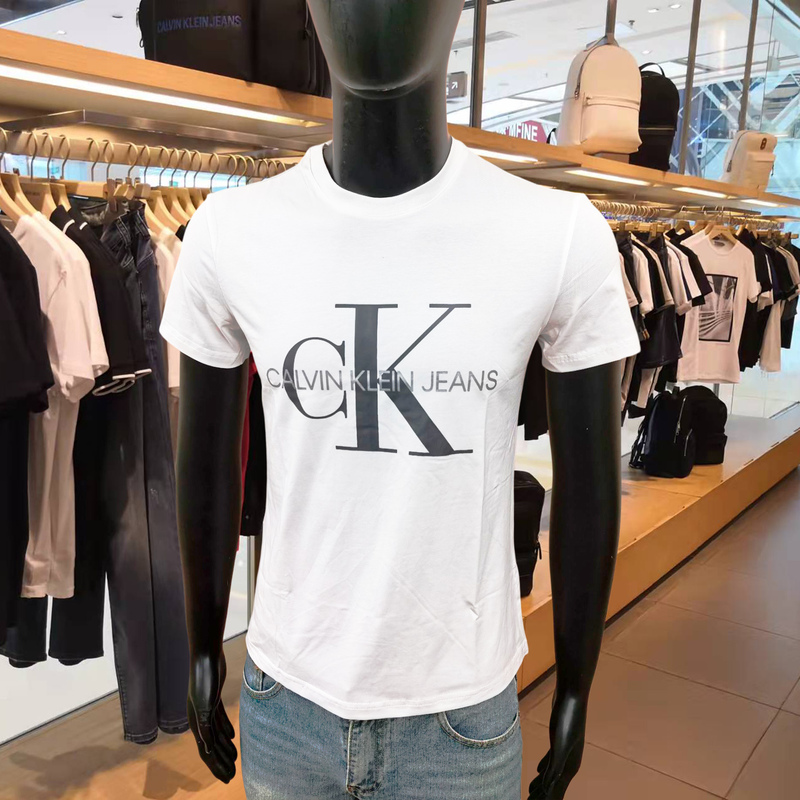 {Outlet Selection} Ck Short-Sleeve T-Shirt for Men, Summer Casual Fashion with Large Logo Print, Youth Ck Shirt for Men, Half-Sleeve