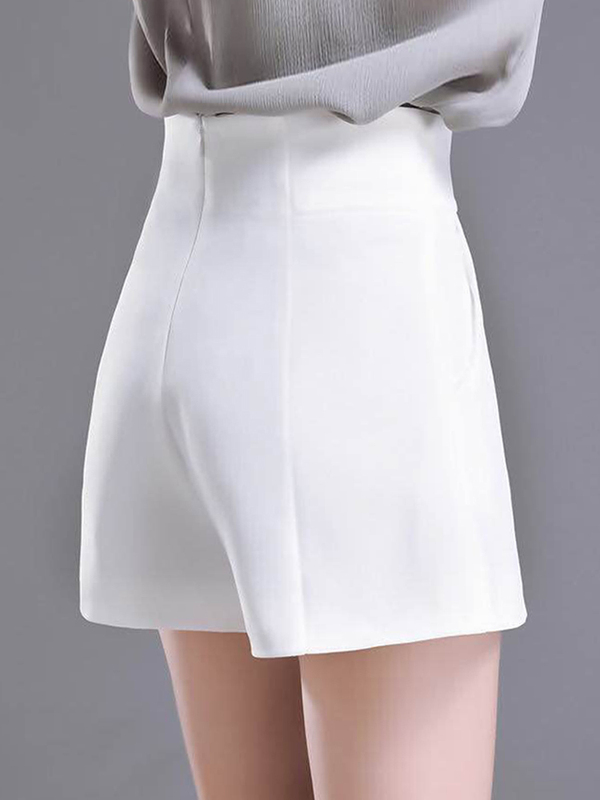 High-Waisted Suit Shorts 2023 Spring and Summer Loose Slimming Black Chiffon Casual Thin A-Line Wide-Leg Pants