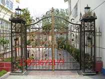 Set to make iron art gate cast iron courtyard door into the family door square steel gate Eurostyle American forged iron art door