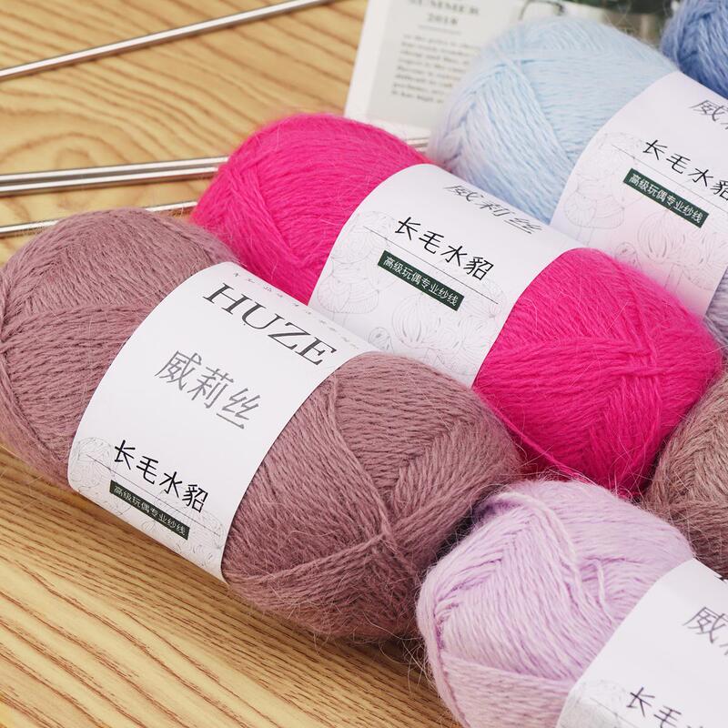 Willy's - [Long-Haired Mink Velvet] Long Rabbit Fur Hand-Knitted Yarn Doll Clothes