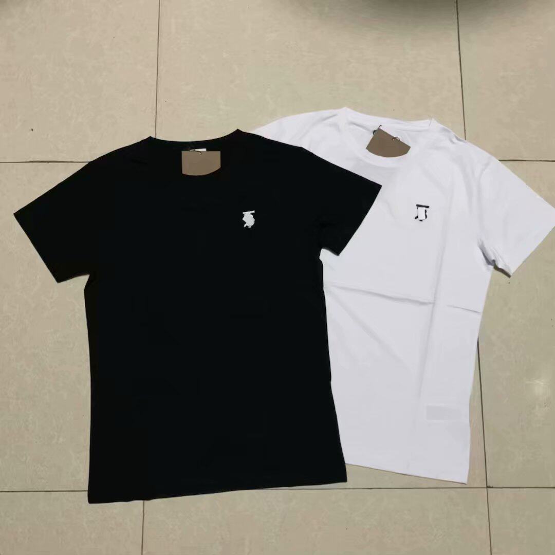 Low-key atmospheric small embroidery comfort good silk cotton men slim round collar summer short-sleeved T-shirt