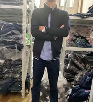 Pick up the big white leak New Zealand niche space cotton temperament on a small number of mens slim stand collar jacket jacket