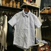 Summer Oxford Textile small amount of fit silm Texture Good Foreign Trade Raw Monmen Sashimi Short Sleeve Shirt Man Shirt