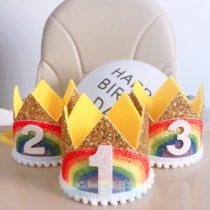 Promotion in Ins Rainbow Crown lace baby birthday hat male and female childs creative princess party