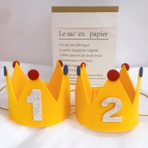 ins net red felt small crown male and female baby boy birthday party hat dog cat pet age decoration arrangement