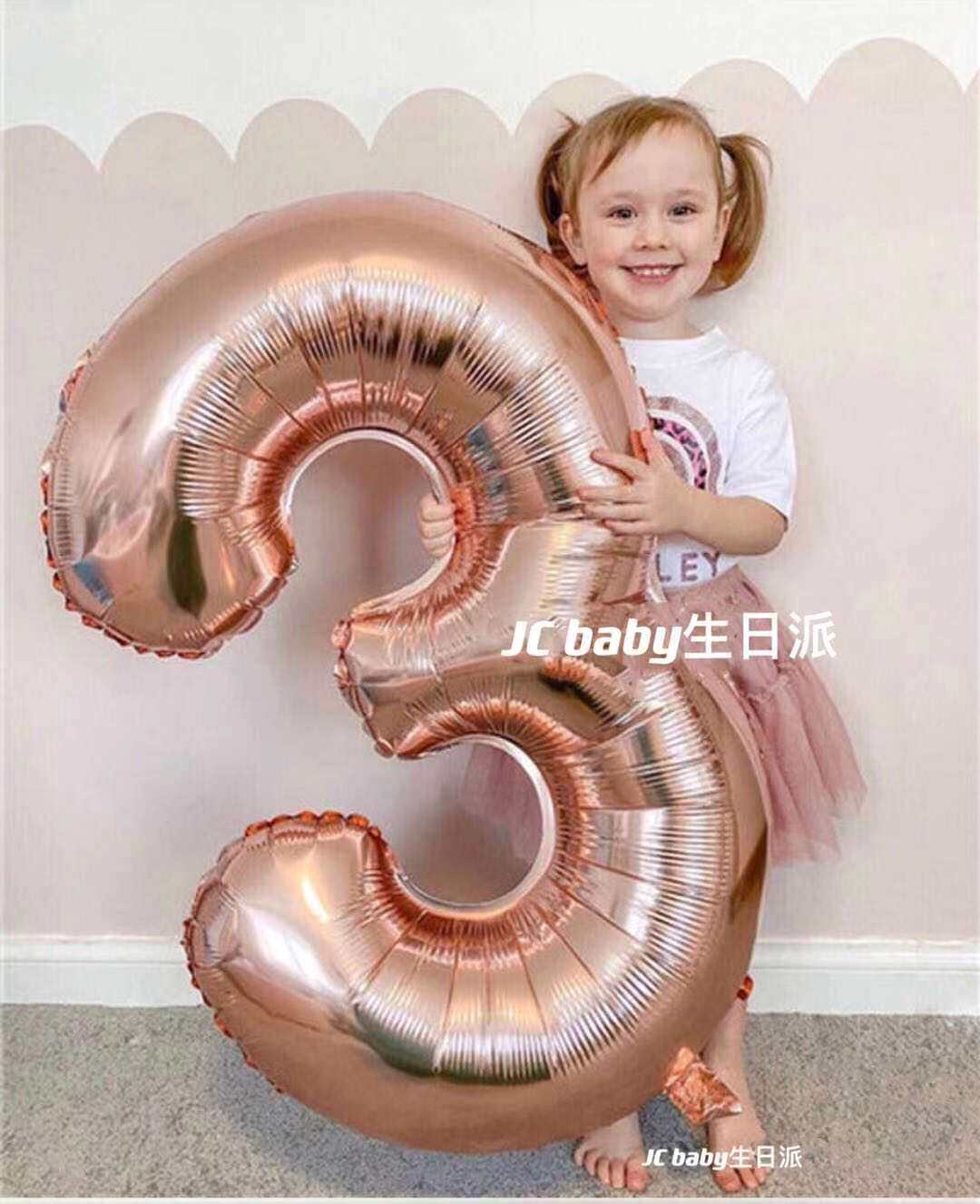 ins Red 40 inches rose gold digital aluminum film atmosphere balloon girl baby birthday party decoration