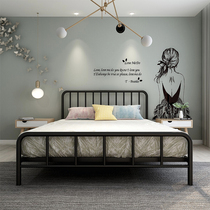 Iron bed 1 8 m double bed iron frame bed 1 5 m single 1 2m modern minimalist Nordic iron art bed thickened reinforcement