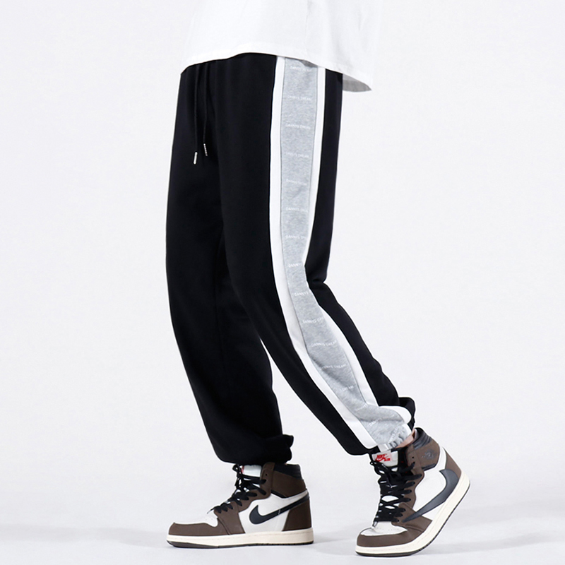 Mr forty pants men's side stitching sweatpants 2021 spring and autumn casual loose trend beam foot basketball sports pants