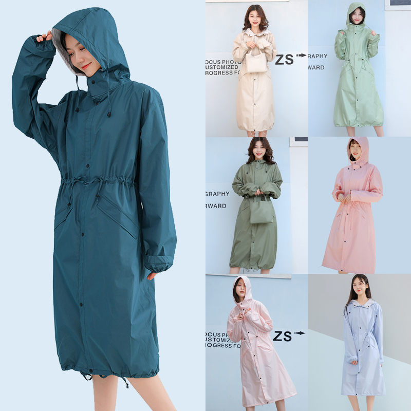 2026 New Product, Lightweight and Extended Full-Body Women's Raincoat, Simple Solid Color, Quick-Drying, Rain-Proof, Slim-Fit Hiking Poncho