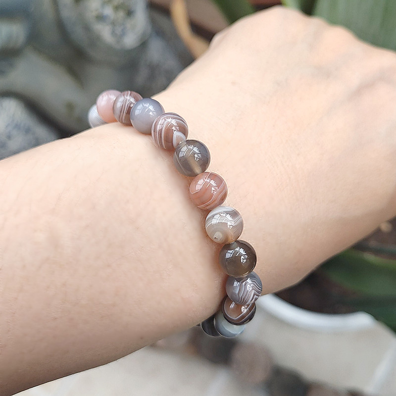 Silk-wrapped agate Buddha beads jewelry chalcedony transfer gifts for men and women gift natural crystal bracelets