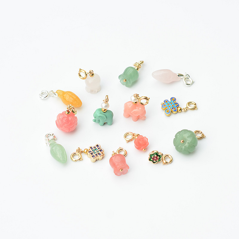 Small drop of small pendant with small pendant universal buckle small elephant crystal Pumpkin Pearl Tung Mausoleum Jewelry and Jewelry Jewelry