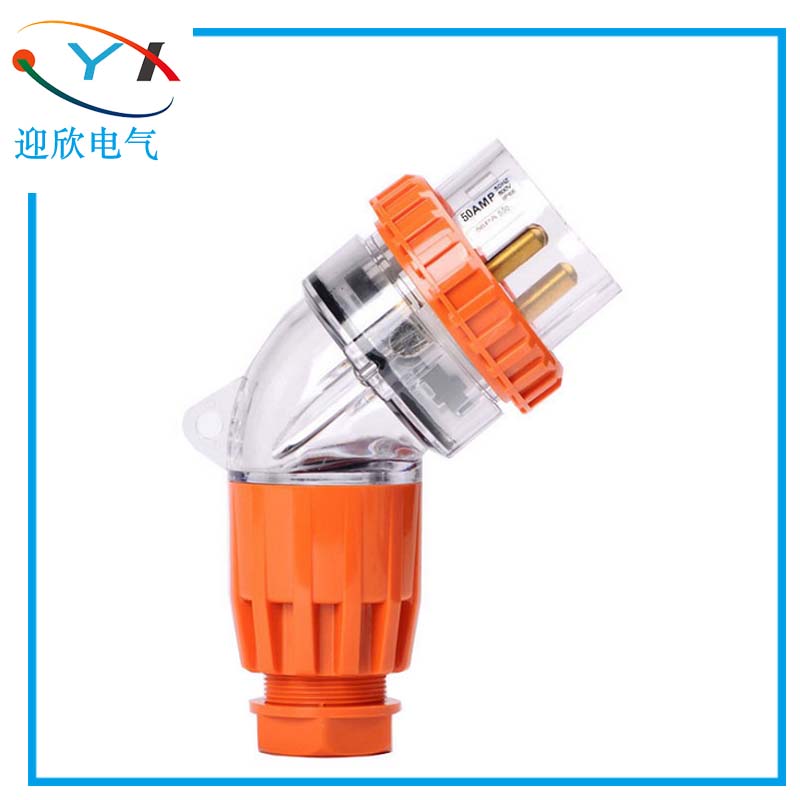 56PA550 waterproof plug outdoor Australian-style industrial waterproof plug 5-core round foot curved plug rainstorm-proof plug