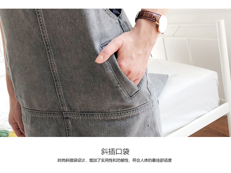 Váy quây denim màu xám đen nữ 2019 hè mới Hàn Quốc phiên bản cạp cao eo cao một dáng váy xuân hè - Váy chân váy dạ