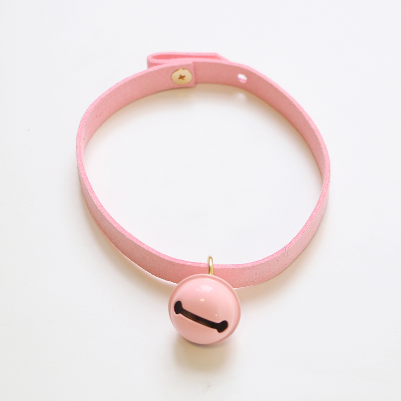 Handmade tùy chỉnh màu da lộn mèo chuông cổ áo chó cổ áo cổ áo cổ lưới vật nuôi màu đỏ - Cat / Dog hàng ngày Neccessities Hộp đựng thức ăn cho chó