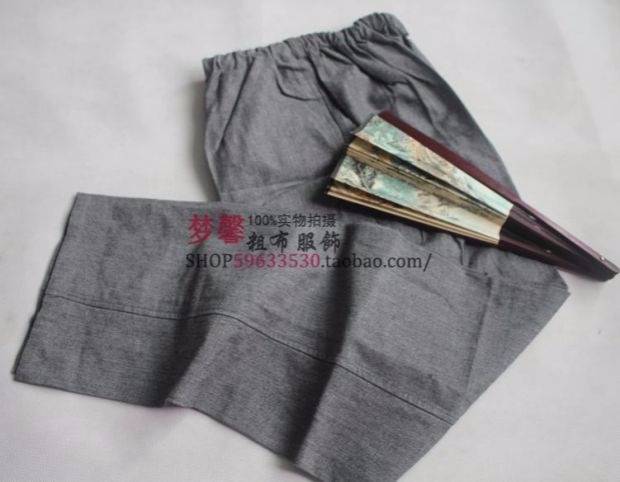 Tang phù hợp với quần mùa thu cotton Trung Quốc vải thô nam giản dị thẳng tập thể dục Tai Chi quần thể thao gió quốc gia quần jean nam hàng hiệu