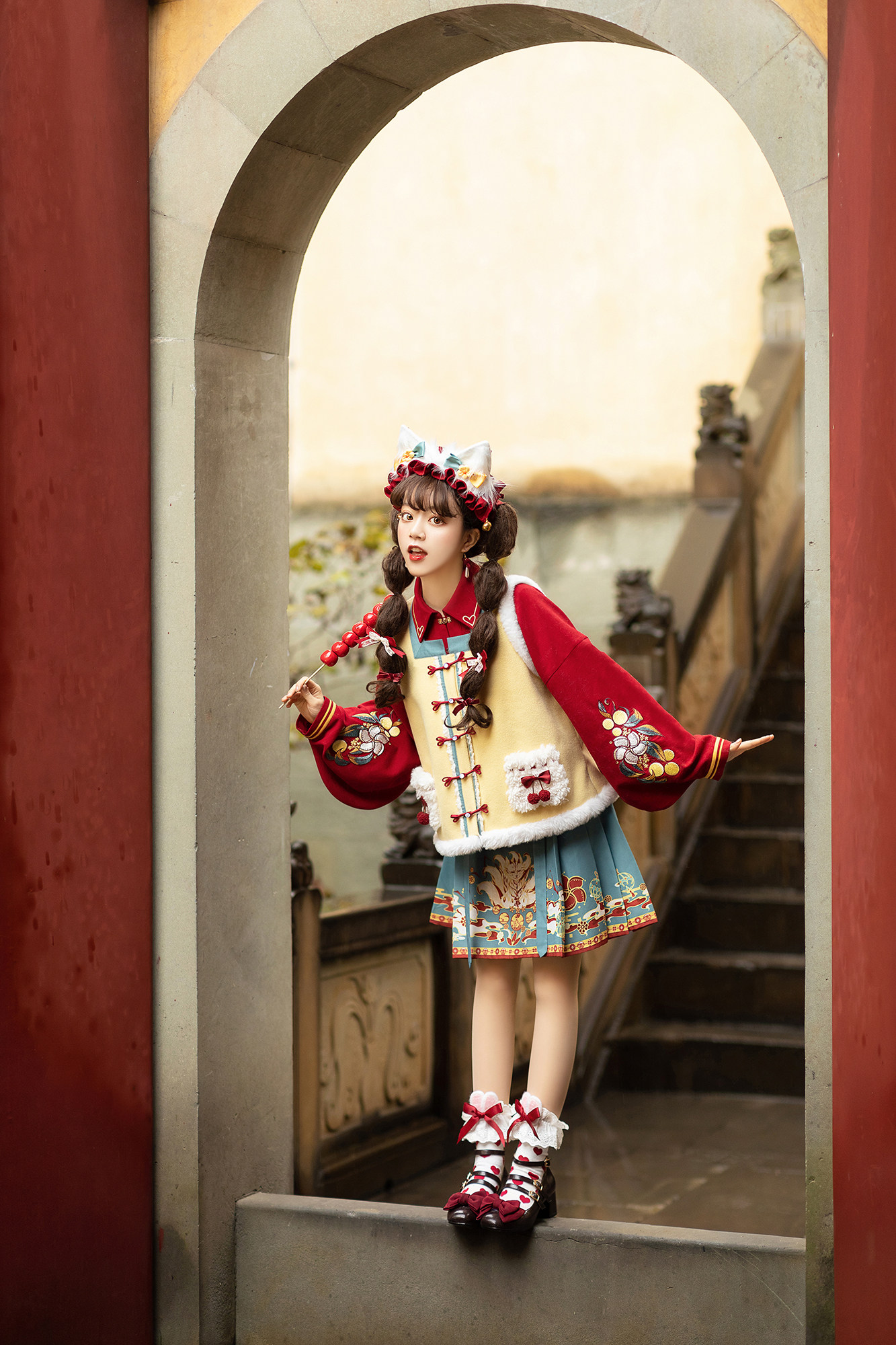 jk制服加工定制 小年兽 汉元素新年套装拜年服  可奈奈原创 现货