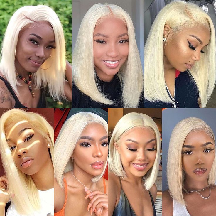 100% Human Hair Blonde 613 Bobo13*4 Lace Golden Human Hair Wig Nature
