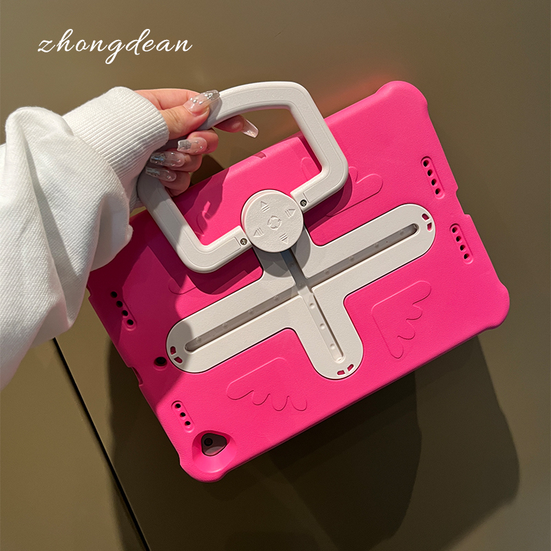 2025 New Model Portable 360-Degree Rotating Stand Suitable for Apple Ipad11 Tablet Protective Case Air4/5/6/7 Children's Anti-Drop Mini6/7 Mini iPad 10 Full Coverage Pro 11inch Soft Case