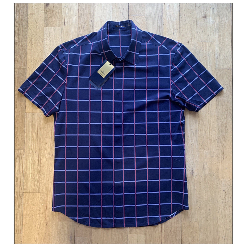 Seamless Adhesive Bonding Technology, Slim-Fit Plaid High-Elastic Casual Shirt