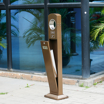 Customized outdoor cigarette butt column vertical stainless steel ash column scenic spot Street smoking smoking column black ash bucket
