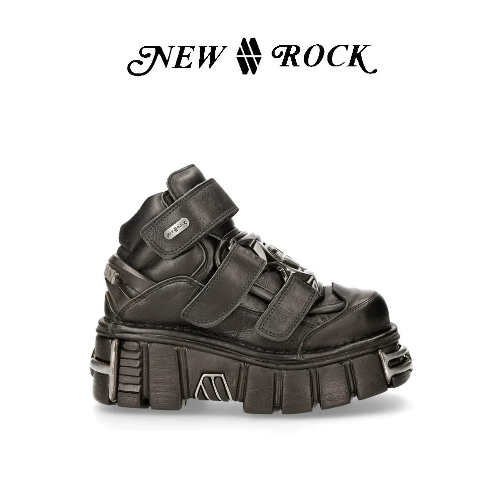 Newrock аутентичные классику кожаные панк высокие кроссовки