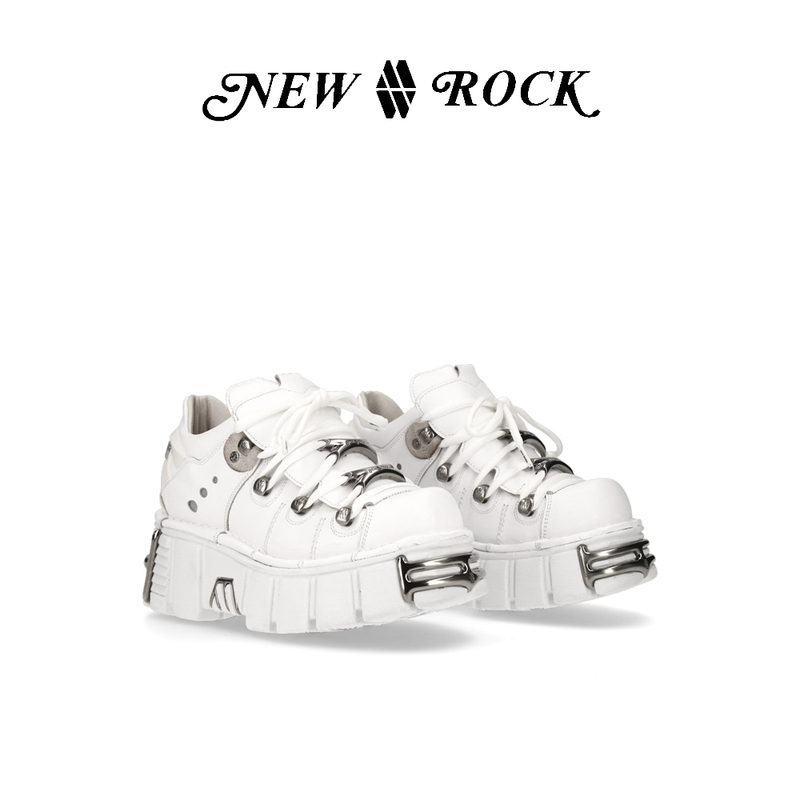 New Rock Official Authentic Spanish Trendy Brand Y2K Millennium Hot Girl Metal Punk Internet Celebrity Thick-Soled White Shoes New Rock Official Authentic Spanish Trendy Brand Y2K Millennium Hot Girl Metal Punk Internet Celebrity Thick-Soled White Shoes