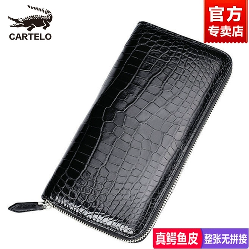 Мужская маленькая сумка клатч, вместительная и большая подарочная коробка, длинный мобильный телефон, бумажник, крокодил, из натуральной кожи