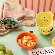 Japanese creative dried fruit plate Ceramic grid plate Household snacks Melon seeds candy plate Living room snack plate Snack plate